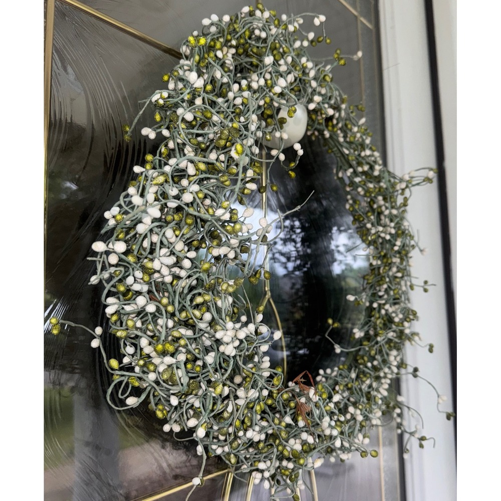 Vine Rustic Cottage Core Wreath Spring Boutique Outdoor Flower Baby's Breath - Picture 2 of 7